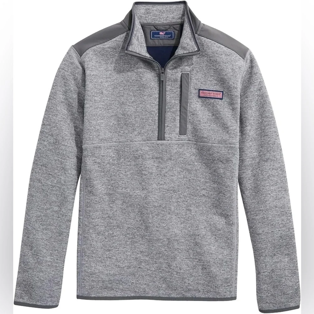 Vineyard Vines‎ Men's Mountain Gray Quarter-Zip Pullover